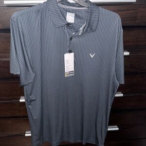Callaway Navy Patterned Polo Shirt